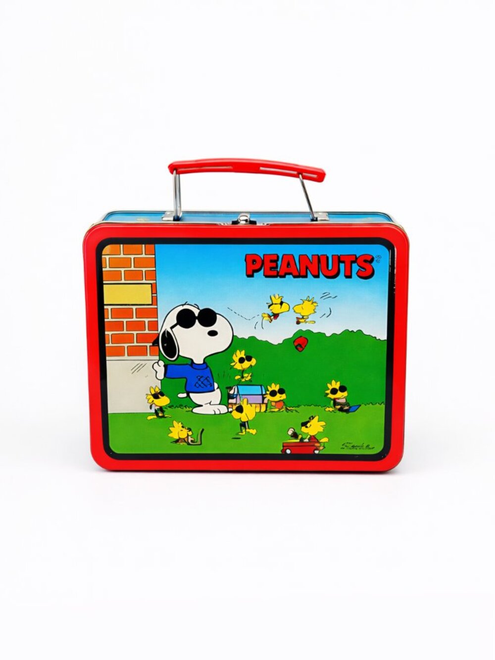 Vintage 1998 Peanuts Metal Lunch Box Snoopy Charlie Brown Lucy Woodstock